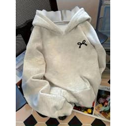Fashionable bow print hooded sweatshirt men's comfortable loose sweatshirt fashionable casual hip-hop sweatshirt Harajuku