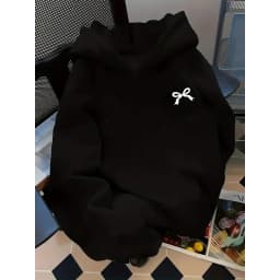 Fashionable bow print hooded sweatshirt men's comfortable loose sweatshirt fashionable casual hip-hop sweatshirt Harajuku