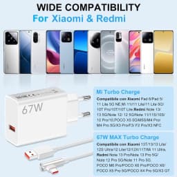 67W Super Fast USB Charger For Xiaomi 13 14 15 Ultra Redmi Note 14 15 Pro POCO F6 F7 X6 X7 Pro Type C Rapid Charging Elbow Cable