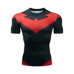 Red Nightwing Short-Sleeved Compression Fashion Shirt Print T-Shirt for Adults 2026 New Product Fitness Loose and Casual Top