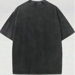 Vintage Washed Black T-Shirt Graphic Print Short-Sleeve Tee Retro Casual Streetwear Top for Men/Women Music Band Lover Gift