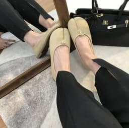 Korean Style Horse-Shoe Split-Toe Ballet Shoes Women's Flat Mary Jane Shoes Slip-On Pig's Trotters Versatile Grandma Flat Loafer