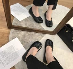 Korean Style Horse-Shoe Split-Toe Ballet Shoes Women's Flat Mary Jane Shoes Slip-On Pig's Trotters Versatile Grandma Flat Loafer