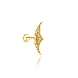 CANNER 925 Sterling Silver Hollow Lotus Flower Crown Flat Back Internal Thread Piercing Earring For Women INS Dainty Luxury