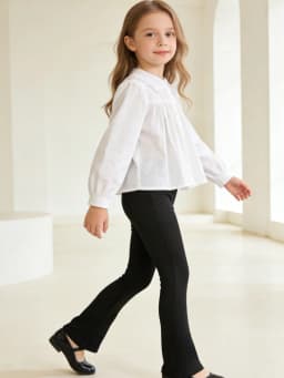 1Pcs Kids Fashionable Black Striped Flared Pants for Spring and Autumn Comfort Soft Leggings for Girls Aged 2-10Y for Daily Wear