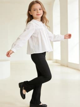 1Pcs Kids Fashionable Black Striped Flared Pants for Spring and Autumn Comfort Soft Leggings for Girls Aged 2-10Y for Daily Wear