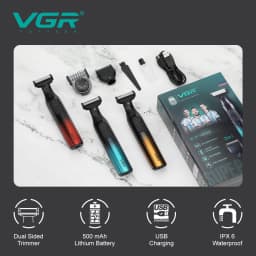 VGR new hair remover 3-in-1 hair trimming set gradient color household shaver IPX6 waterproof intelligent digital shaver V-361