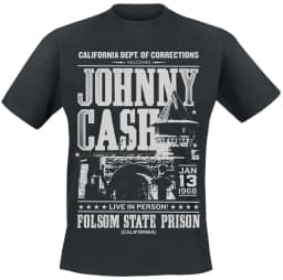 Johnny Cash Folsom State Prison 1968 Live Print T Shirt, 100% Cotton Casual Neutral Tee, Country Rock Streetwear for Men Women