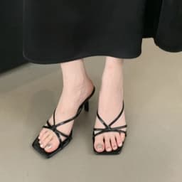 2026 Summer Luxury Solid Color Designer Women's Sandals Sexy Open Toe High Heels Elegant Slip-on Party Dress Slippers Plus Size