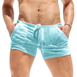 Men's Summer Drawstring Shorts with Pockets Stylish Casual Solid Color Ultra-thin Breathable Shorts