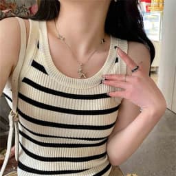 2026 Spring Summer Slim Fit All-Match Crop Top Women Tank Top Knit Camisole Solid Color Inner Wear Base Top