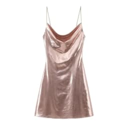 2026 Women's Summer Shiny Gold Silver Slip Dress, Slim Fit Thin Strap Mini Dress, Perfect for Party, Club and Night Out