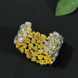 European and American Diamond Inlaid Water Droplet Circular Hollow Bracelet, Arm Ring, Light Luxury, High-End Feeling, Exaggerat