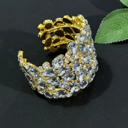 European and American Diamond Inlaid Water Droplet Circular Hollow Bracelet, Arm Ring, Light Luxury, High-End Feeling, Exaggerat