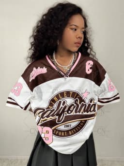 California No.23 Streetwear Vintage Breathable Mesh Graphics Baseball Jersey V-Neck Fashion Streetwear Top Kid'S Adult T-Shirt