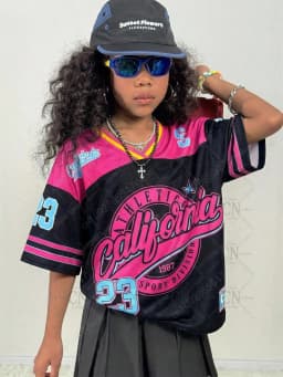 California No.23 Streetwear Vintage Breathable Mesh Graphics Baseball Jersey V-Neck Fashion Streetwear Top Kid'S Adult T-Shirt