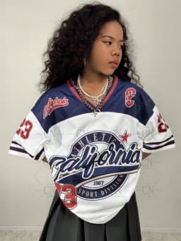 California No.23 Streetwear Vintage Breathable Mesh Graphics Baseball Jersey V-Neck Fashion Streetwear Top Kid'S Adult T-Shirt