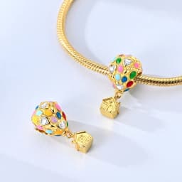 925 Sterling Silver Colorful Charms Bead Hot Air Balloon Family House Lover Sparkling Pendants Fit Original Bracelet DIY Jewelry