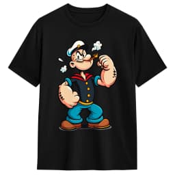 Popeyed the Sailorman T-Shirt Beach  Cotton T-Shirts For Man Custom Logo Tshirt Short Sleeve Vintage Tees