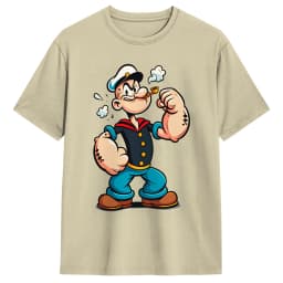 Popeyed the Sailorman T-Shirt Beach  Cotton T-Shirts For Man Custom Logo Tshirt Short Sleeve Vintage Tees