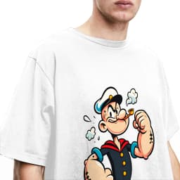 Popeyed the Sailorman T-Shirt Beach  Cotton T-Shirts For Man Custom Logo Tshirt Short Sleeve Vintage Tees