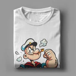 Popeyed the Sailorman T-Shirt Beach  Cotton T-Shirts For Man Custom Logo Tshirt Short Sleeve Vintage Tees