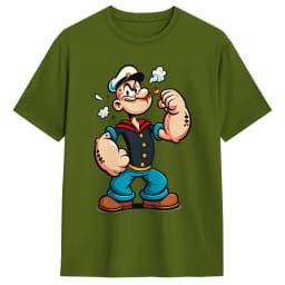 Popeyed the Sailorman T-Shirt Beach  Cotton T-Shirts For Man Custom Logo Tshirt Short Sleeve Vintage Tees