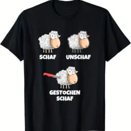 Funny German Unschaf T-Shirt Humorous SCHAF Lettering Sheep Graphic Tee Casual Short Sleeve Quick-dry T-Shirt