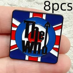 8pcs Unisex Cartoon Rock Music Band Enamel Pin Collection Fashion Lapel Brooches for Backpacks And Costumes