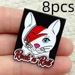 8pcs Unisex Cartoon Rock Music Band Enamel Pin Collection Fashion Lapel Brooches for Backpacks And Costumes