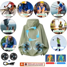 Couple Summer Cooling Fan Vest, Breathable Heat-Resistant Air Conditioned Sleeveless Workwear for Outdoor Use(Not Power)