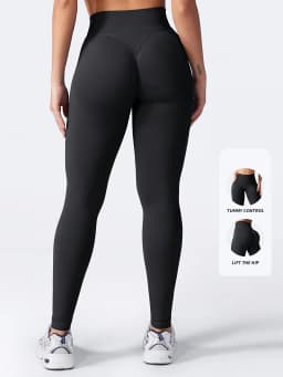Women's High Waisted Seamless Workout Leggings Butt Lifting Gym Yoga Pants Booty Scrunch Vital Tummy Control Ruched Tights Four