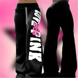 26 American retro letter print casual trousers versatile hot girl style high street Harajuku style women's kids casual trousers
