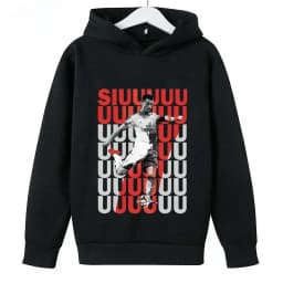 Spring Autumn Casual Children's Hoodie Sports Sweatshirt for Boys and Girls Ronaldo Printed 2-14 Years Fashion Kids Pullover Top