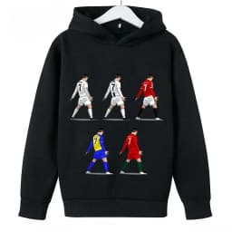 Spring Autumn Casual Children's Hoodie Sports Sweatshirt for Boys and Girls Ronaldo Printed 2-14 Years Fashion Kids Pullover Top