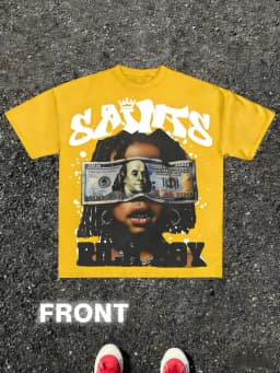 Trendy Men's Summer Gothic Wealth Cartoon Letter Printed Comfortable Breathable Round Neck T-shirt Outdoor Street Top