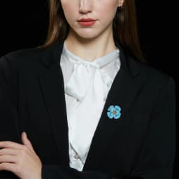 New Micro-Set Turquoise 3D Peony Brooch: An Elegant, Luxurious, and High-End Accessory for Suits, Coats, and Evening Wear