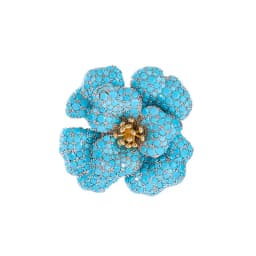 New Micro-Set Turquoise 3D Peony Brooch: An Elegant, Luxurious, and High-End Accessory for Suits, Coats, and Evening Wear