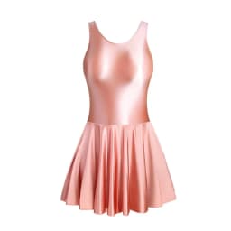 Women Dress Glossy Stretchy Sleeveless Pink Tank Dresses Solid Athletic Tennis Dress Black Swimwear Beachr Nightgown Pajamas