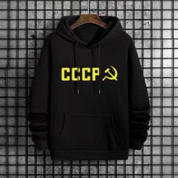 CCCP Hoodie for Men High Grade Pure Color Hooded Long Sleeve Sweatshirt Male Home Outdoor Daily Casual Sports Versatile Pullover
