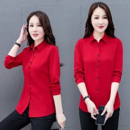New Women'S Spring And Autumn Collar Long Sleeved Top Fashionable And Versatile Medium To Long Loose Casual Cardigan Shirt
