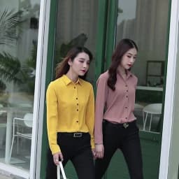 New Women'S Spring And Autumn Collar Long Sleeved Top Fashionable And Versatile Medium To Long Loose Casual Cardigan Shirt
