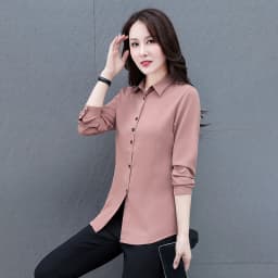 New Women'S Spring And Autumn Collar Long Sleeved Top Fashionable And Versatile Medium To Long Loose Casual Cardigan Shirt