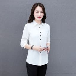 New Women'S Spring And Autumn Collar Long Sleeved Top Fashionable And Versatile Medium To Long Loose Casual Cardigan Shirt