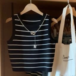 Women Tank Top & Camis New Basic Bottoming Striped Chain Elasticity Vests Summer 2026 Wild Crop Tops