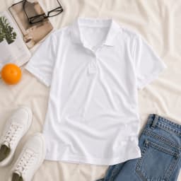 Women Solid Color Polo Shirt Summer Casual Cool Feeling Antibacterial Tops Breathable Short-sleeved Lapel Slim Fit 2025 Clothes