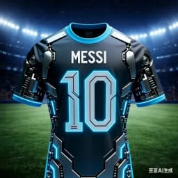 AI Jersey # 10 Messi Tech Sense Printed T-shirt Outdoor Fitness Training Sportswear Summer Men's Children's T-shirt Large Size
