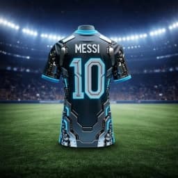 AI Jersey # 10 Messi Tech Sense Printed T-shirt Outdoor Fitness Training Sportswear Summer Men's Children's T-shirt Large Size
