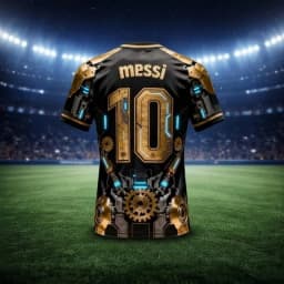 AI Jersey # 10 Messi Tech Sense Printed T-shirt Outdoor Fitness Training Sportswear Summer Men's Children's T-shirt Large Size