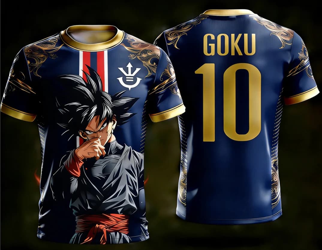 2026 Dragon Ball Authentic 3D Printed Goku 10# Football Training Jersey Adult Kid S-6XL 90cm-160cm Trendy Street Tops